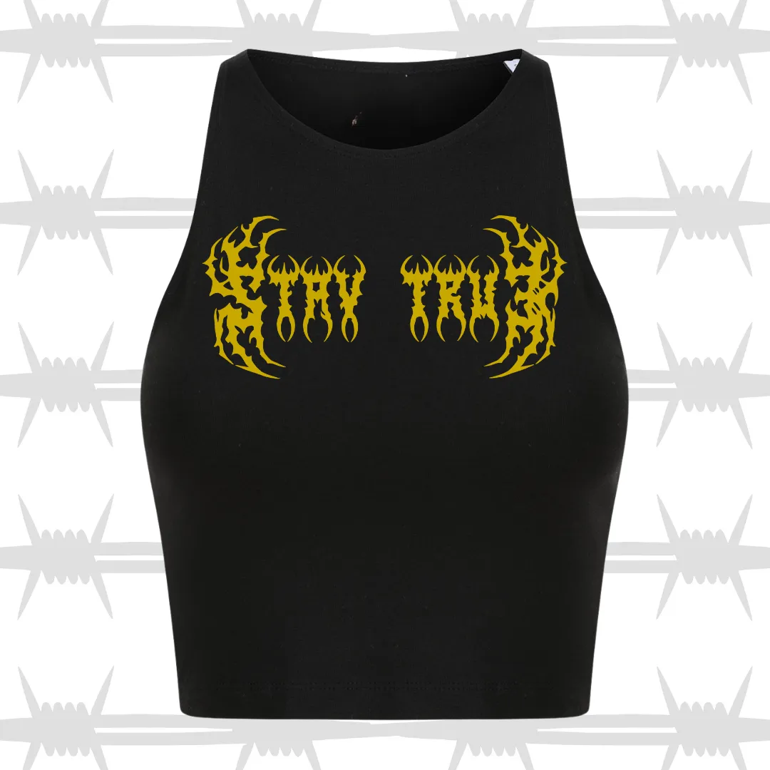 Stay True Crop Vest - Black