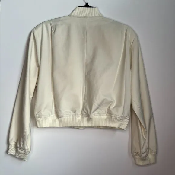 Steve Madden Bone Crop Bomber Oversized Front Flap Pockets Relaxed Fit NWT