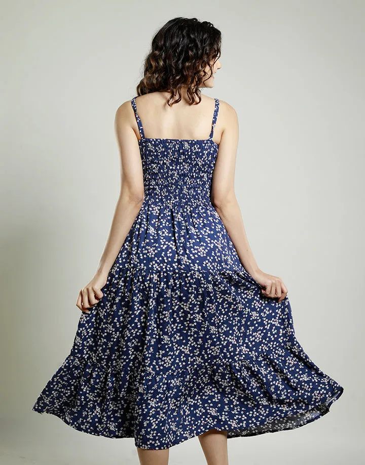 Strappy Dress with Smocked Detail