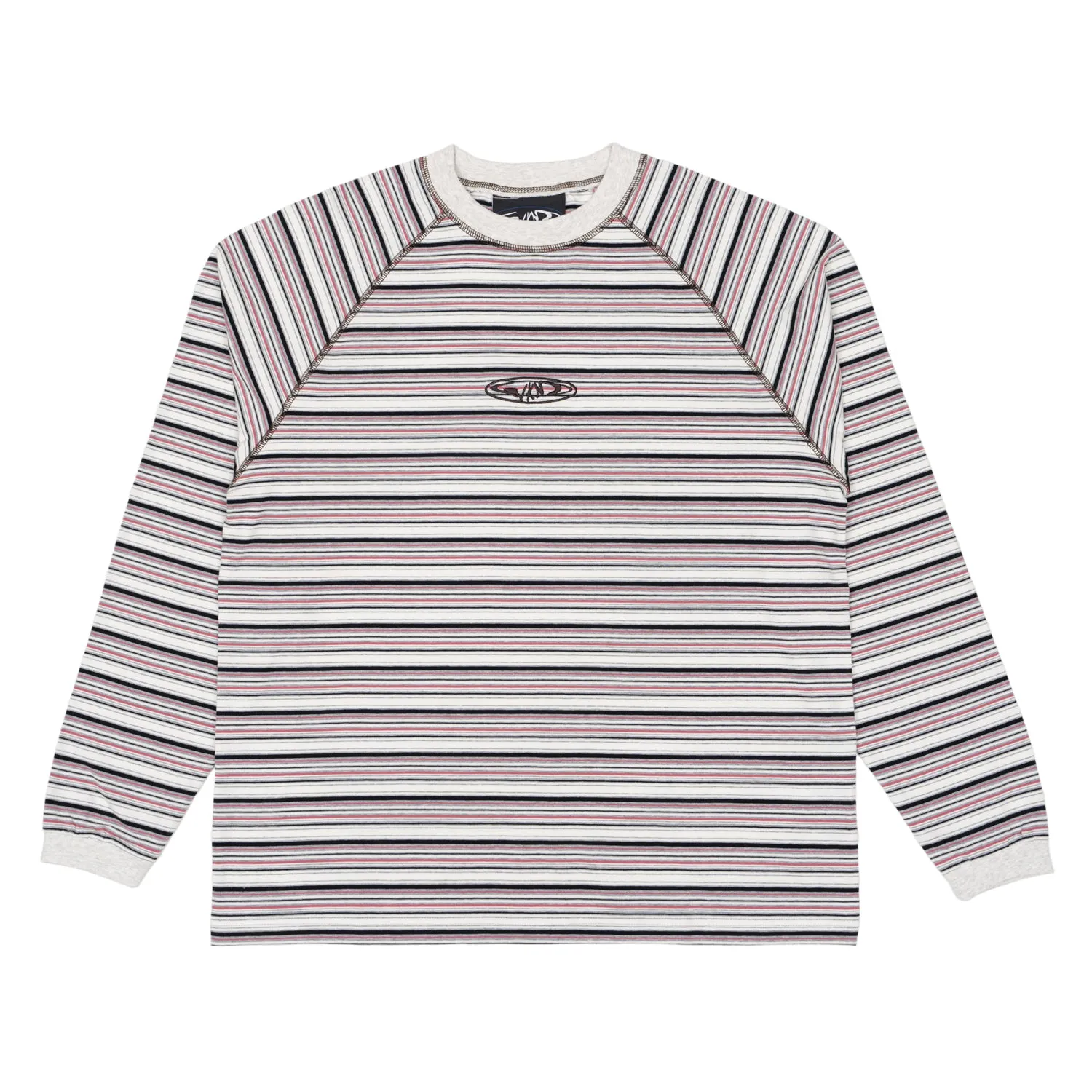 Stripe Raglan Long Sleeve Shirt - Heather