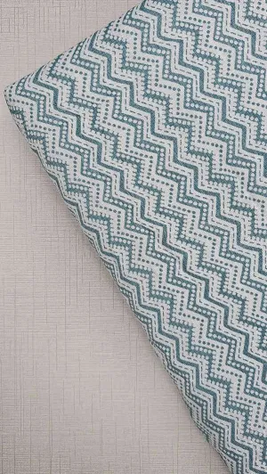Stylish blue and white chevron fabric