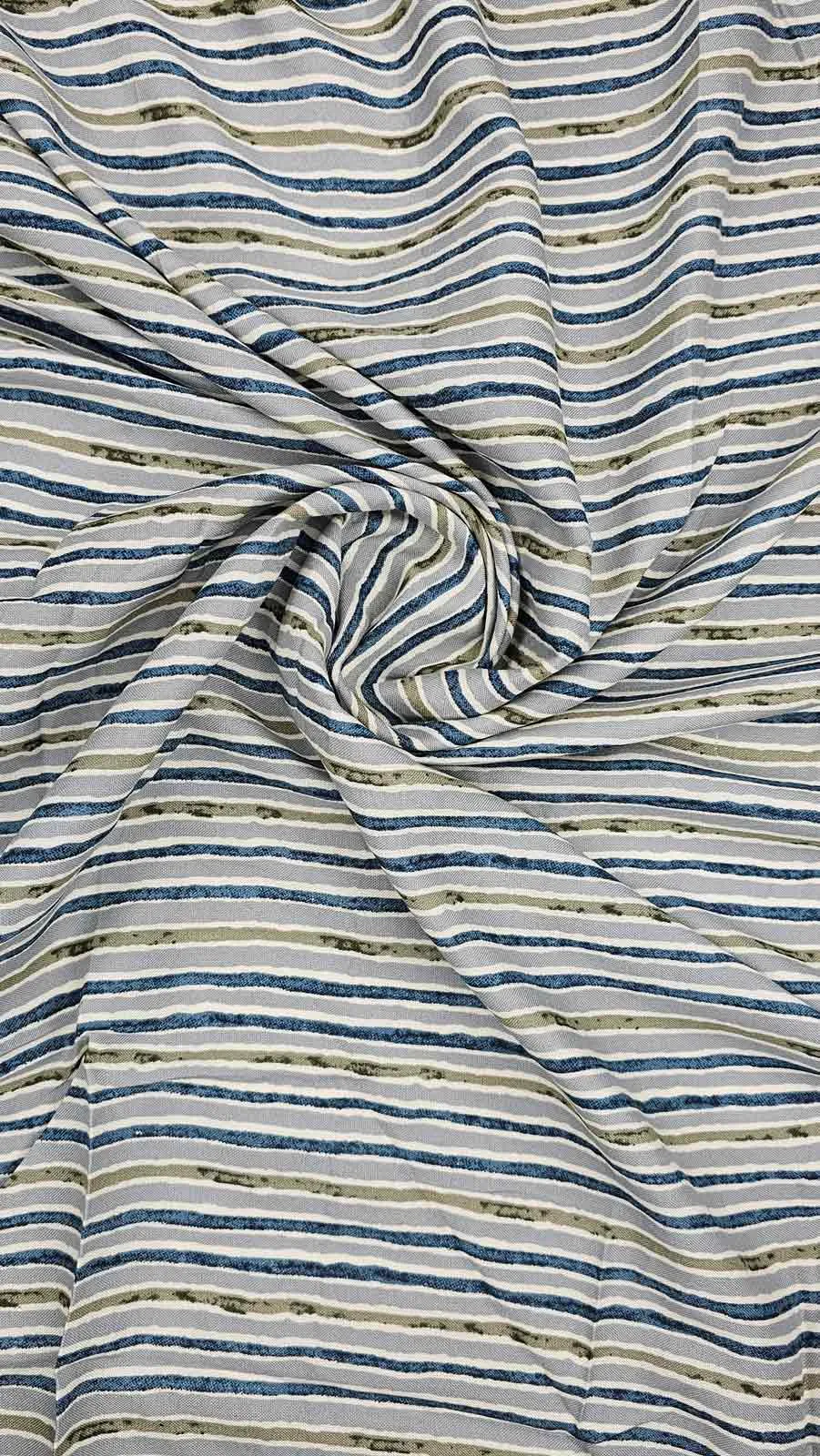 Stylish navy blue and white striped fabric