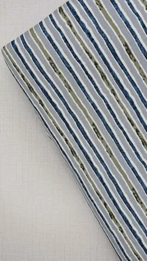 Stylish navy blue and white striped fabric