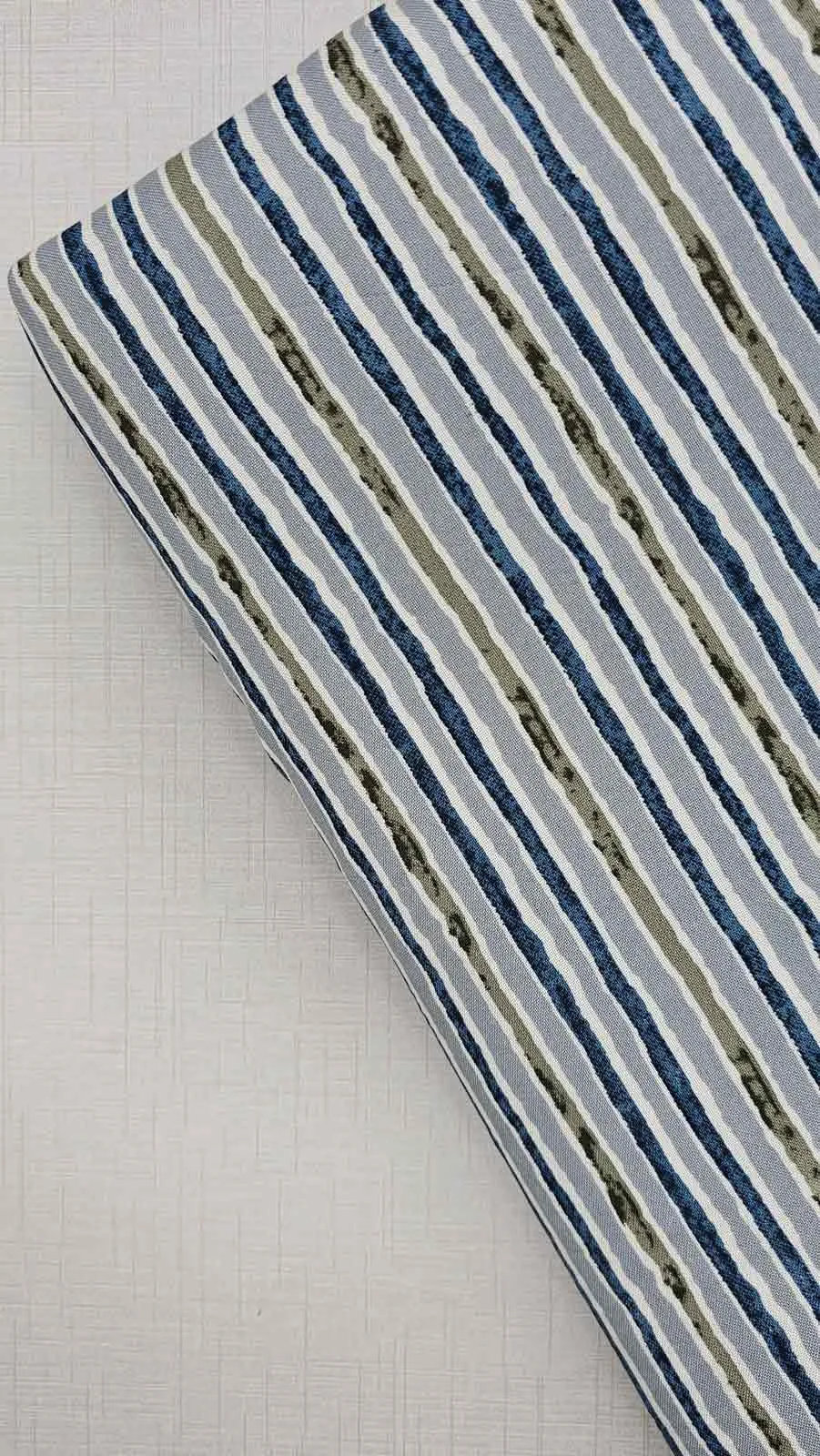 Stylish navy blue and white striped fabric