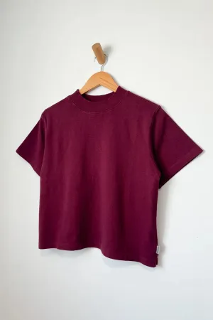 Sunset Mock Neck Tee  - Cabernet