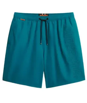 Superdry Mens Premium Embroidered Swim Shorts Forest Green