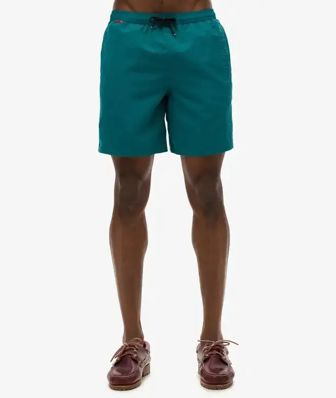 Superdry Mens Premium Embroidered Swim Shorts Forest Green