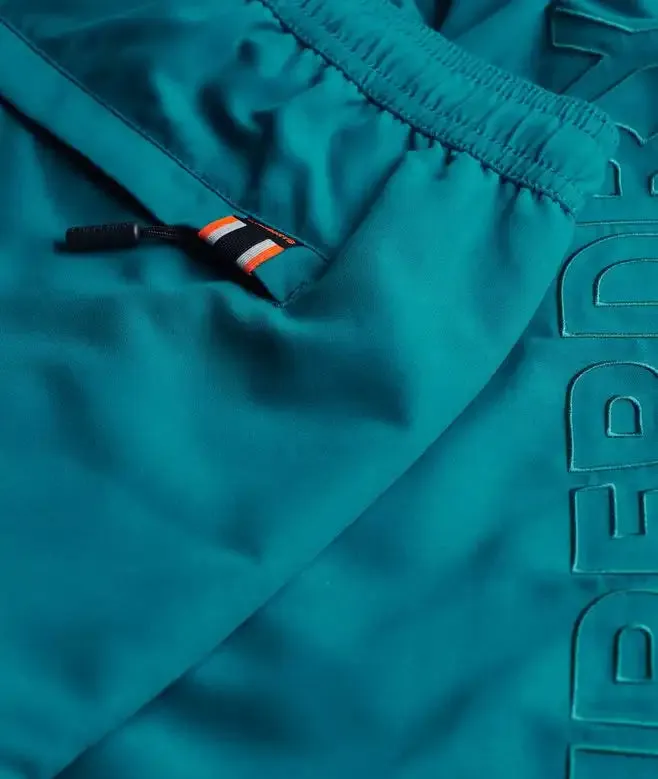 Superdry Mens Premium Embroidered Swim Shorts Forest Green