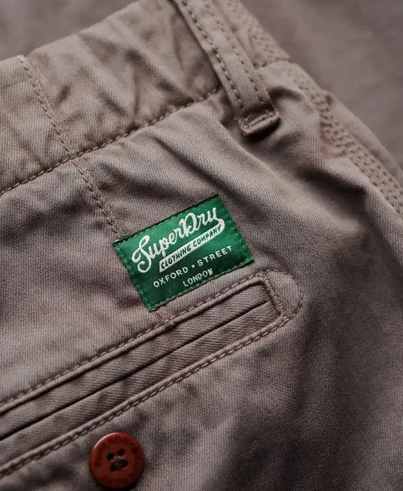 Superdry Mens Vintage International Chino Shorts Washed Grey