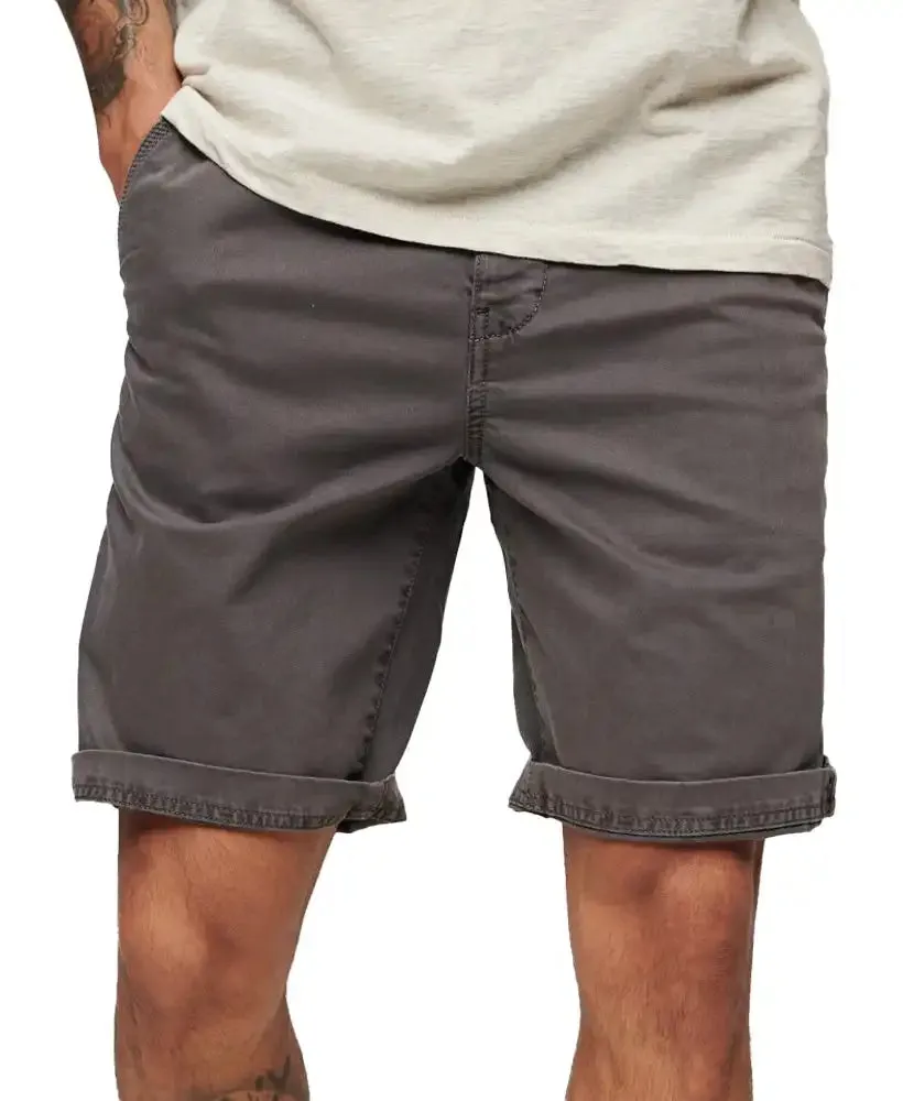 Superdry Mens Vintage International Chino Shorts Washed Grey