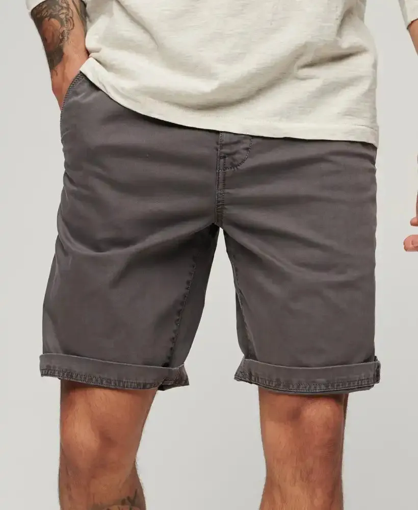 Superdry Mens Vintage International Chino Shorts Washed Grey