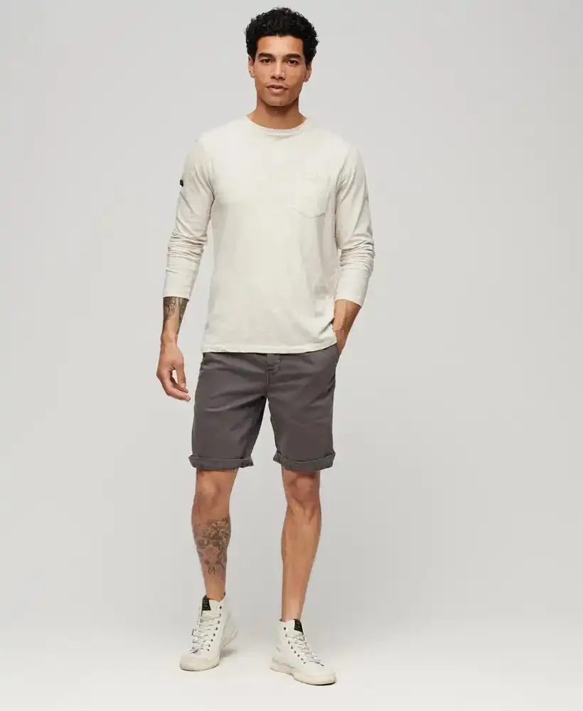 Superdry Mens Vintage International Chino Shorts Washed Grey