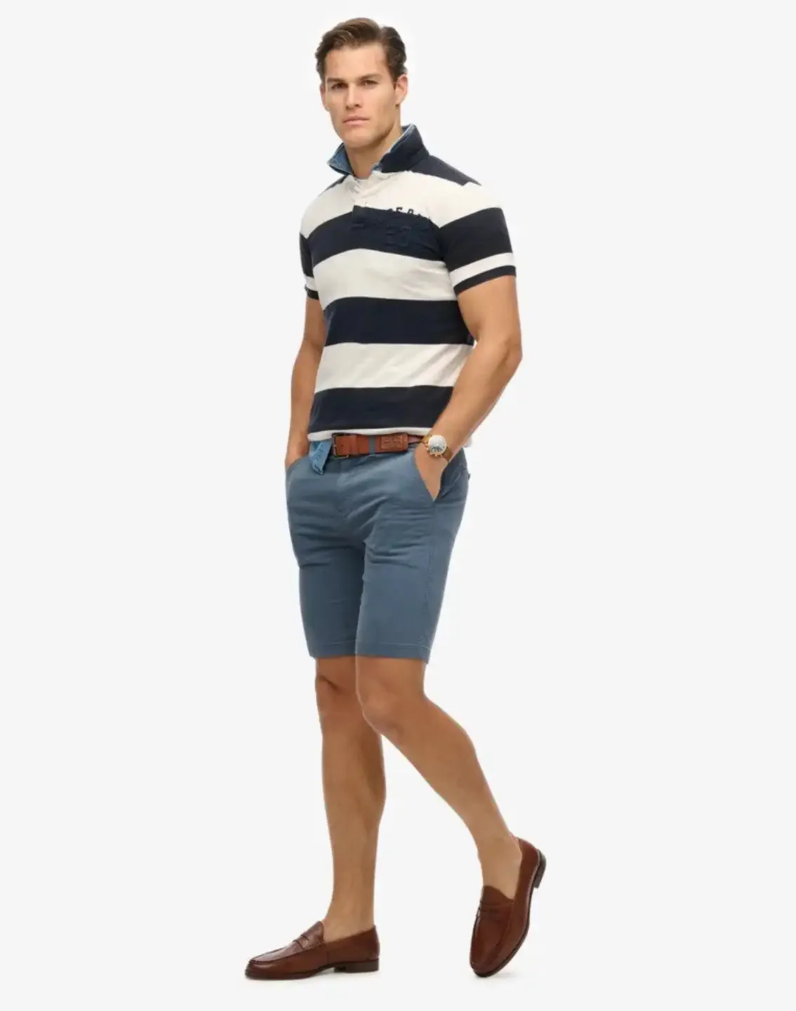 Superdry Vintage International Chino Shorts Washed Blue