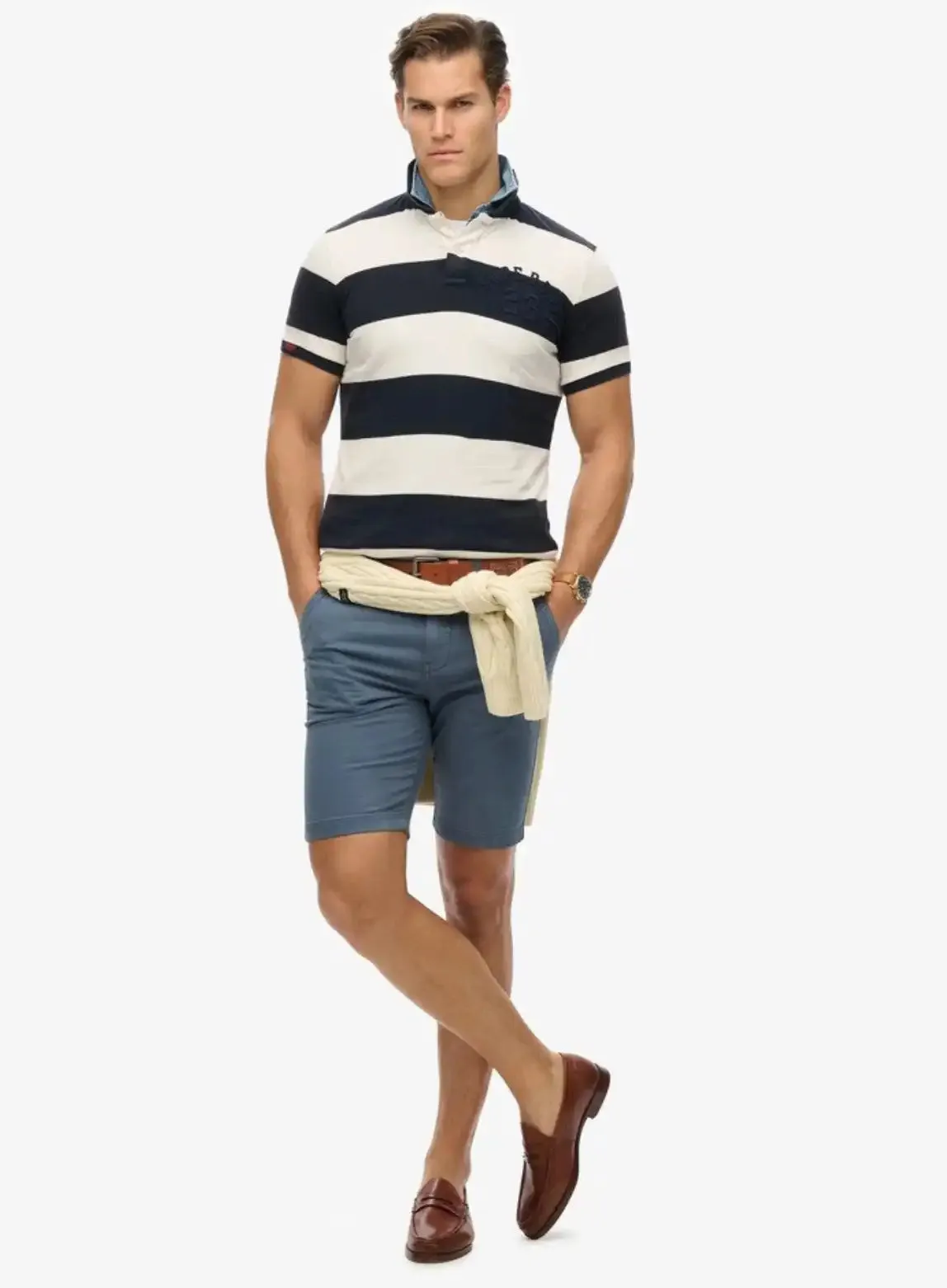 Superdry Vintage International Chino Shorts Washed Blue