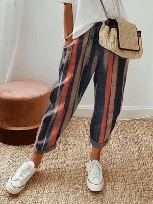 Teodora® | Cropped Trousers With Elastic Waist