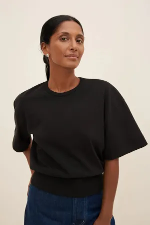 The Boxy Rib Tee in Black | Kowtow