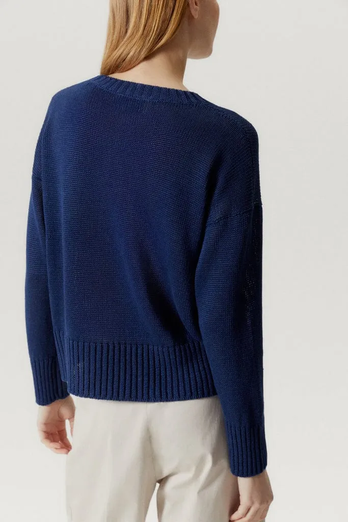 The Pure Linen Boxy Crewneck