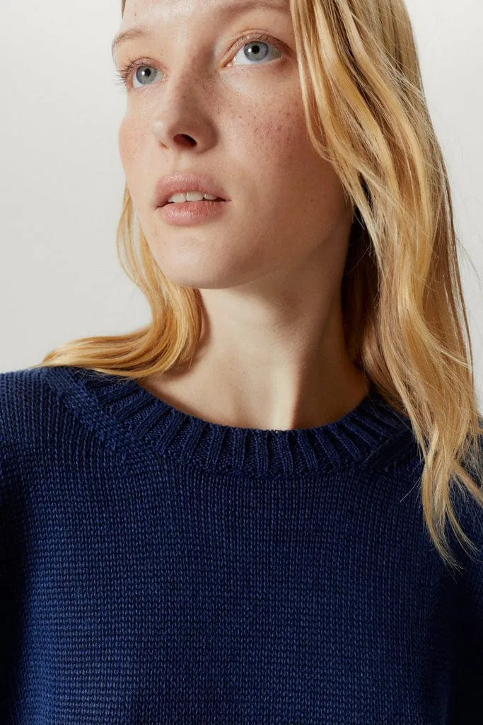 The Pure Linen Boxy Crewneck