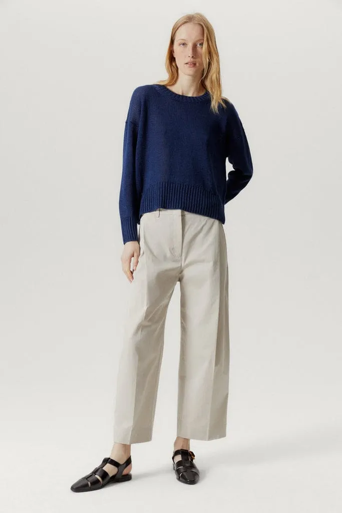 The Pure Linen Boxy Crewneck