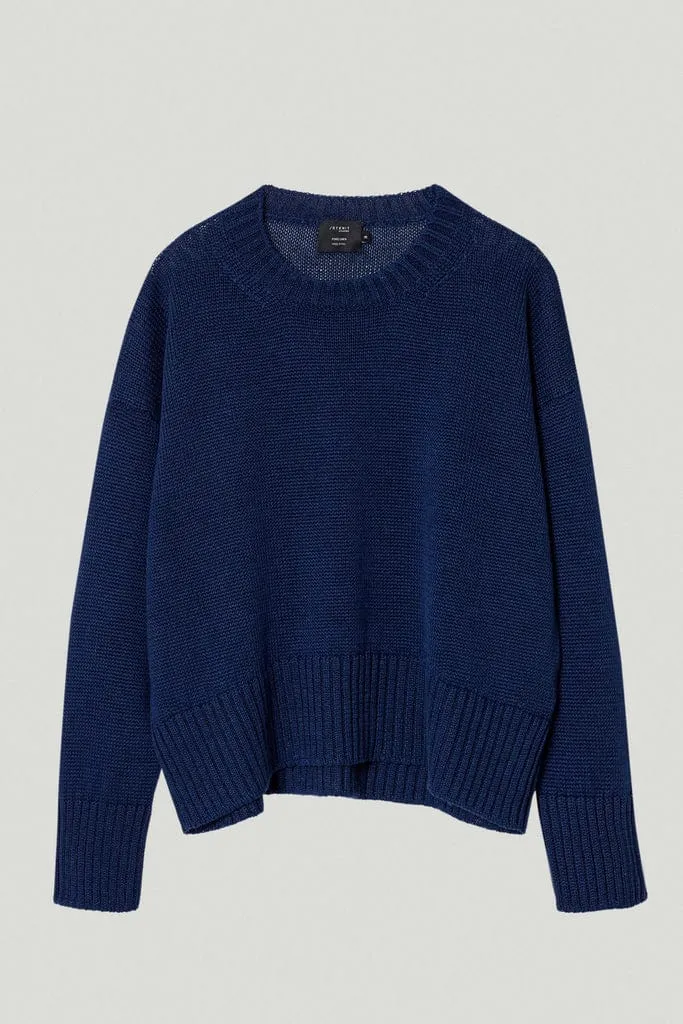 The Pure Linen Boxy Crewneck