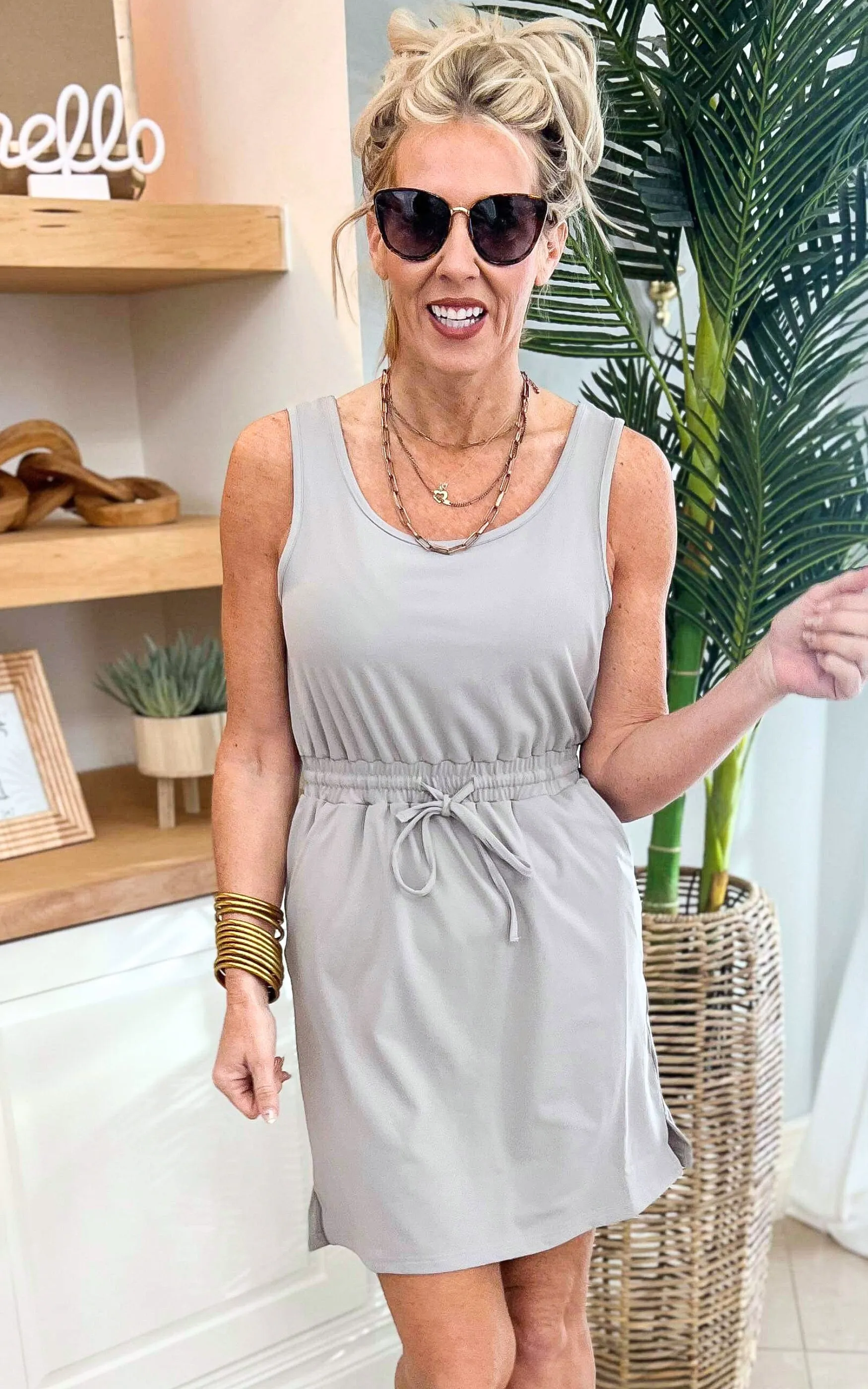 The Sophia Light Grey Everyday Tank Dress by Salty Wave *DEAL-FINAL SALE