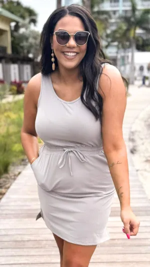 The Sophia Light Grey Everyday Tank Dress by Salty Wave *DEAL-FINAL SALE