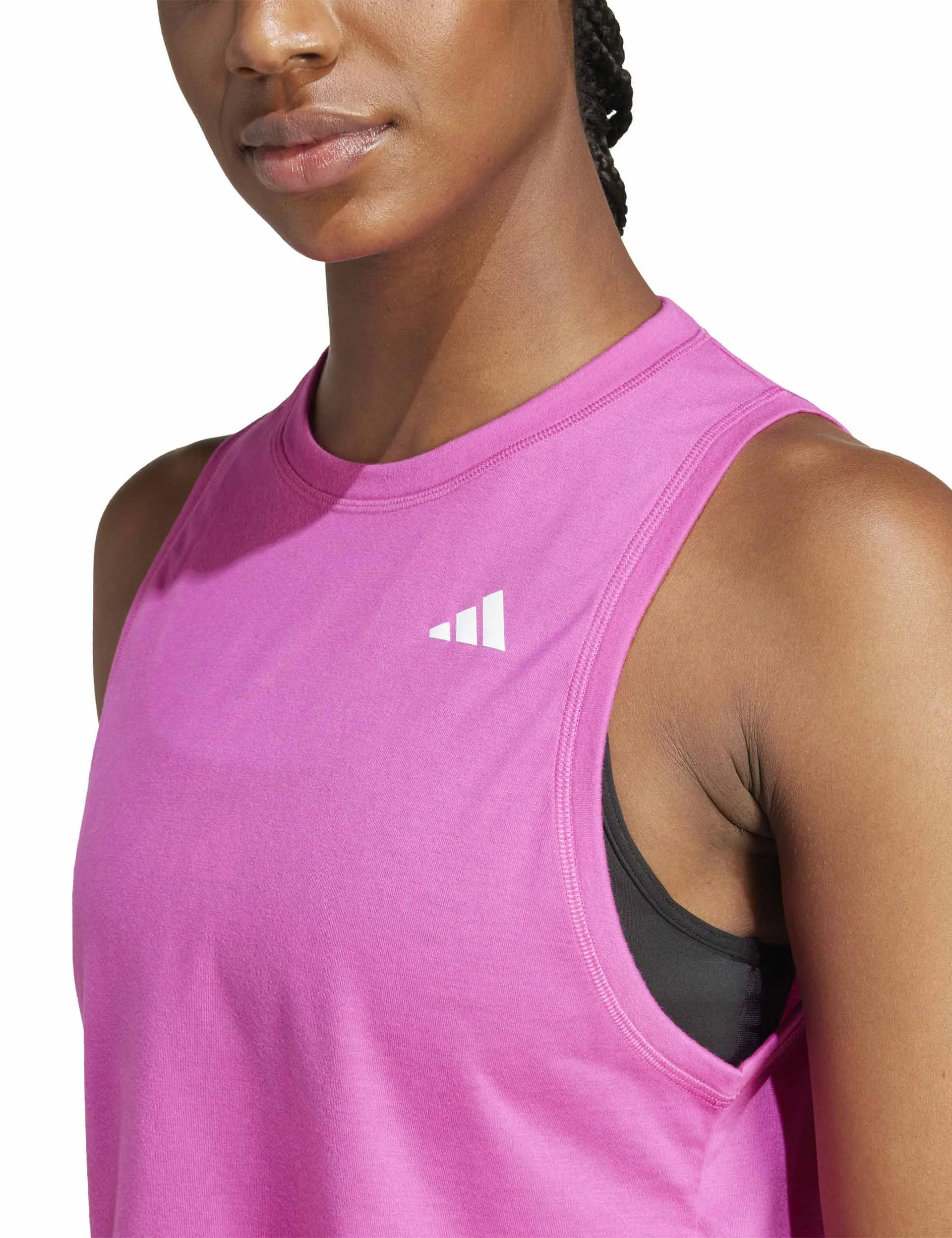 Train Essentials Boxy Workout Tank Top - Semi Lucid Fuchsia
