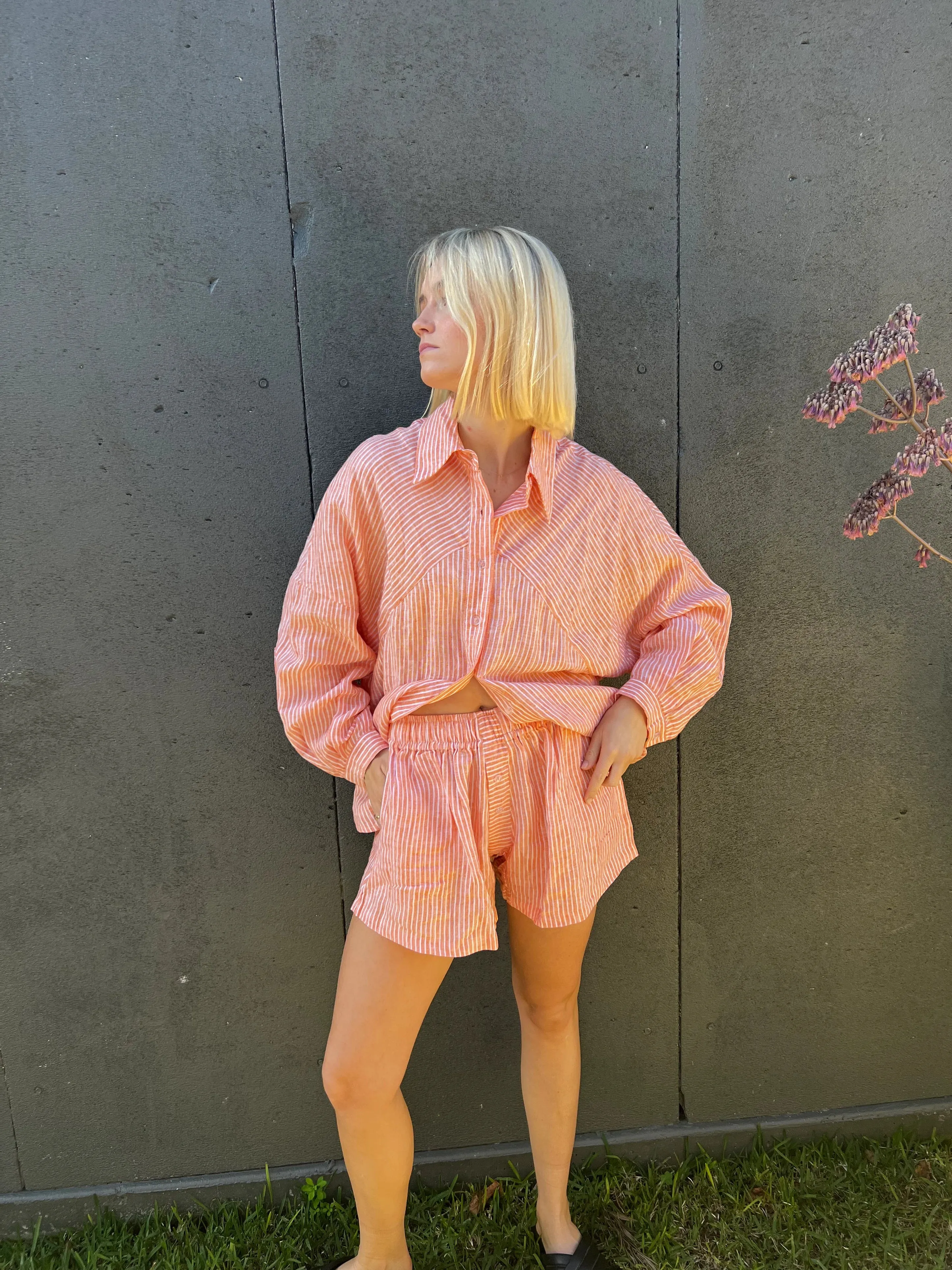 Tulum Stripped Shorts - Orange Stripe