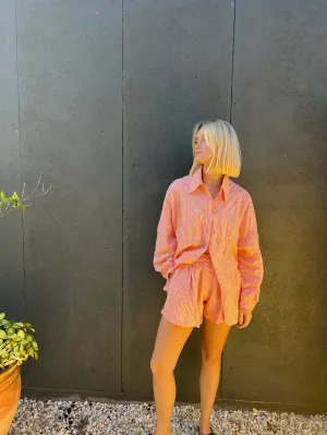 Tulum Stripped Shorts - Orange Stripe