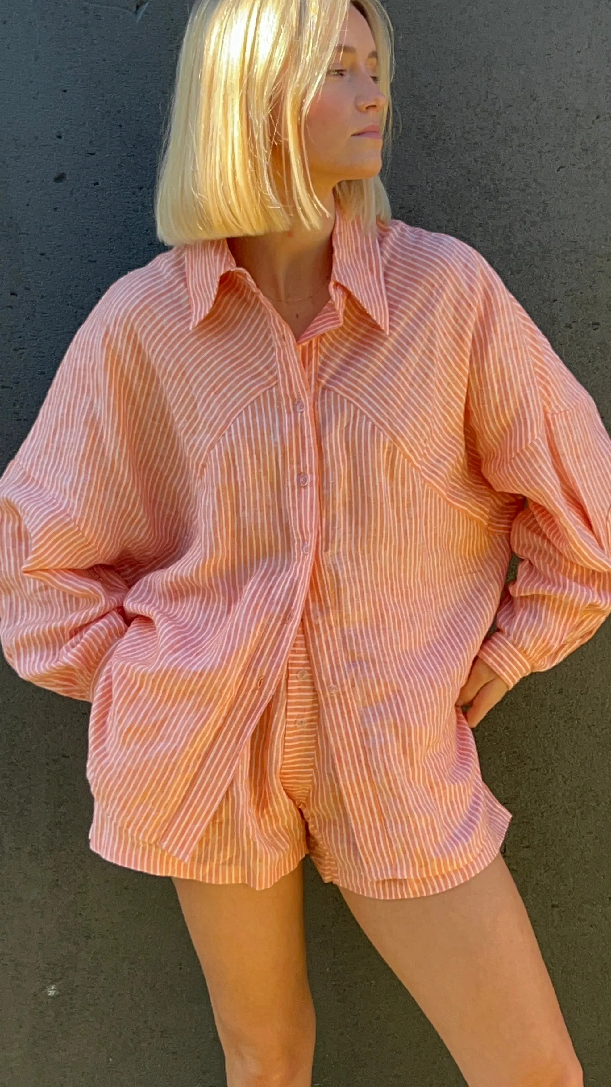 Tulum Stripped Shorts - Orange Stripe
