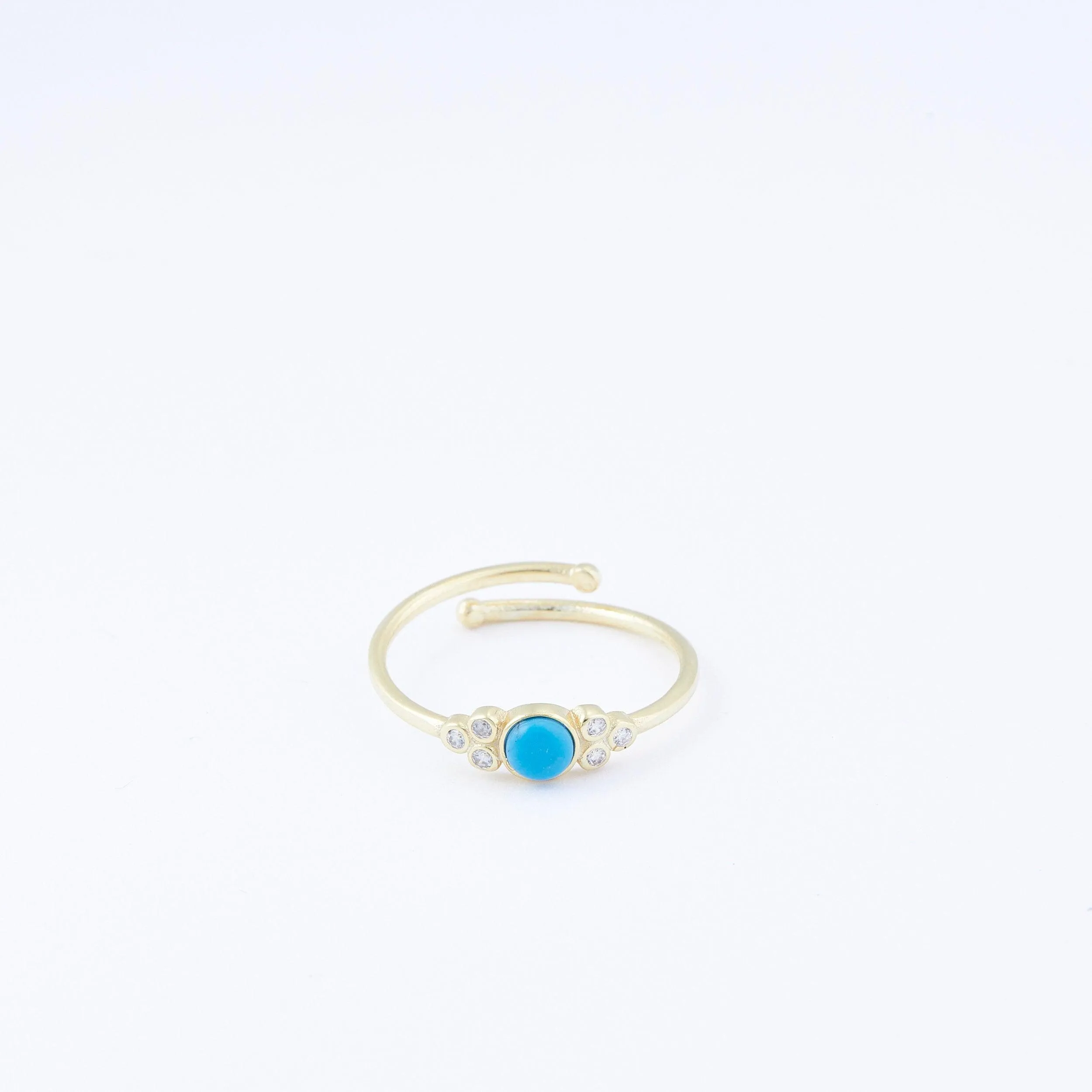 Turquoise Natural Stone Ring - 18K Gold Vermeil
