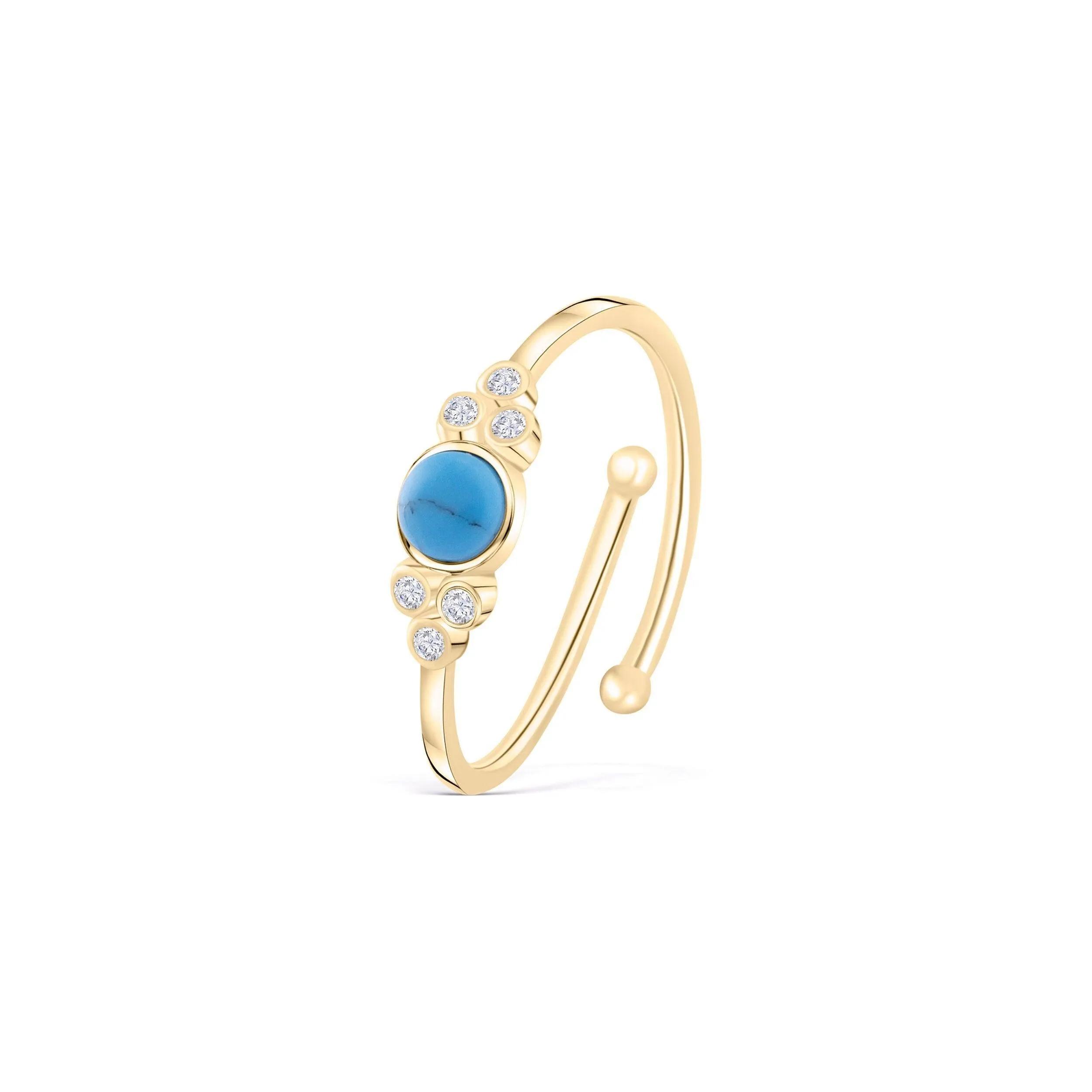 Turquoise Natural Stone Ring - 18K Gold Vermeil