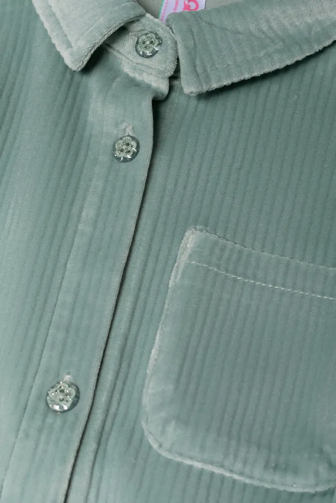 Twill Shirt Dress Light Green