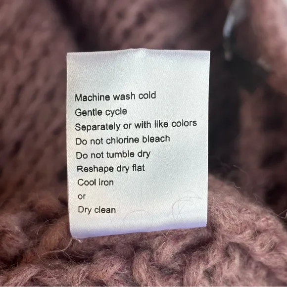 Twins Chunky Knit Deconstructed Mauve Pullover Italy Statement Sweater - Size S