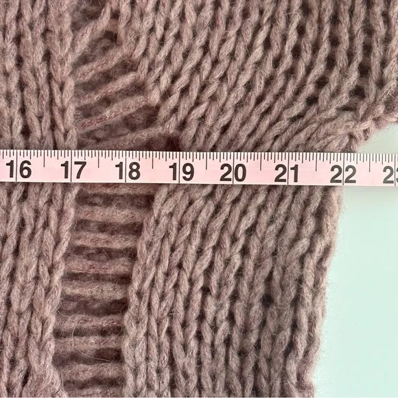 Twins Chunky Knit Deconstructed Mauve Pullover Italy Statement Sweater - Size S