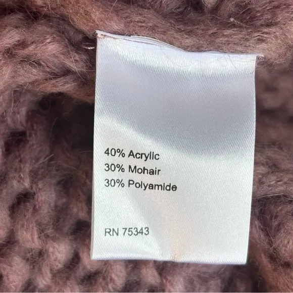 Twins Chunky Knit Deconstructed Mauve Pullover Italy Statement Sweater - Size S