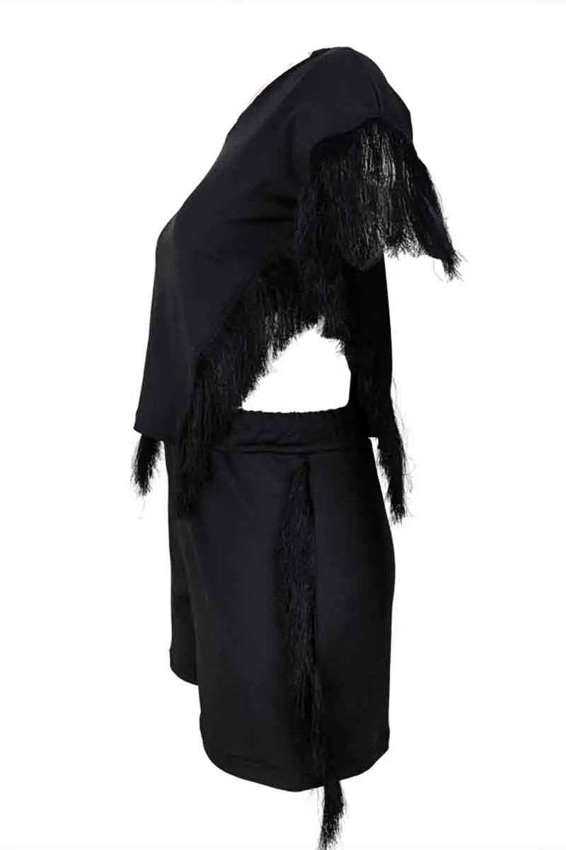 UM0300 Tassels Shirt and Shorts Set