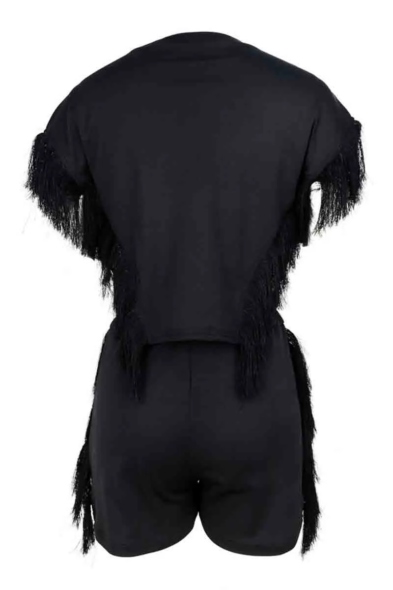 UM0300 Tassels Shirt and Shorts Set