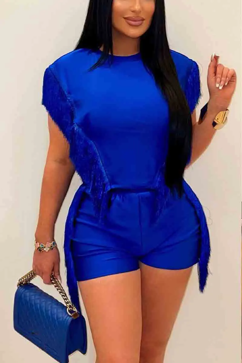 UM0300 Tassels Shirt and Shorts Set