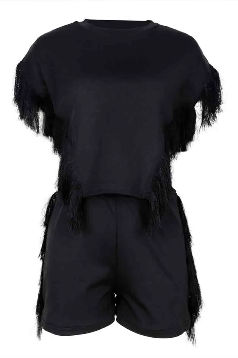 UM0300 Tassels Shirt and Shorts Set
