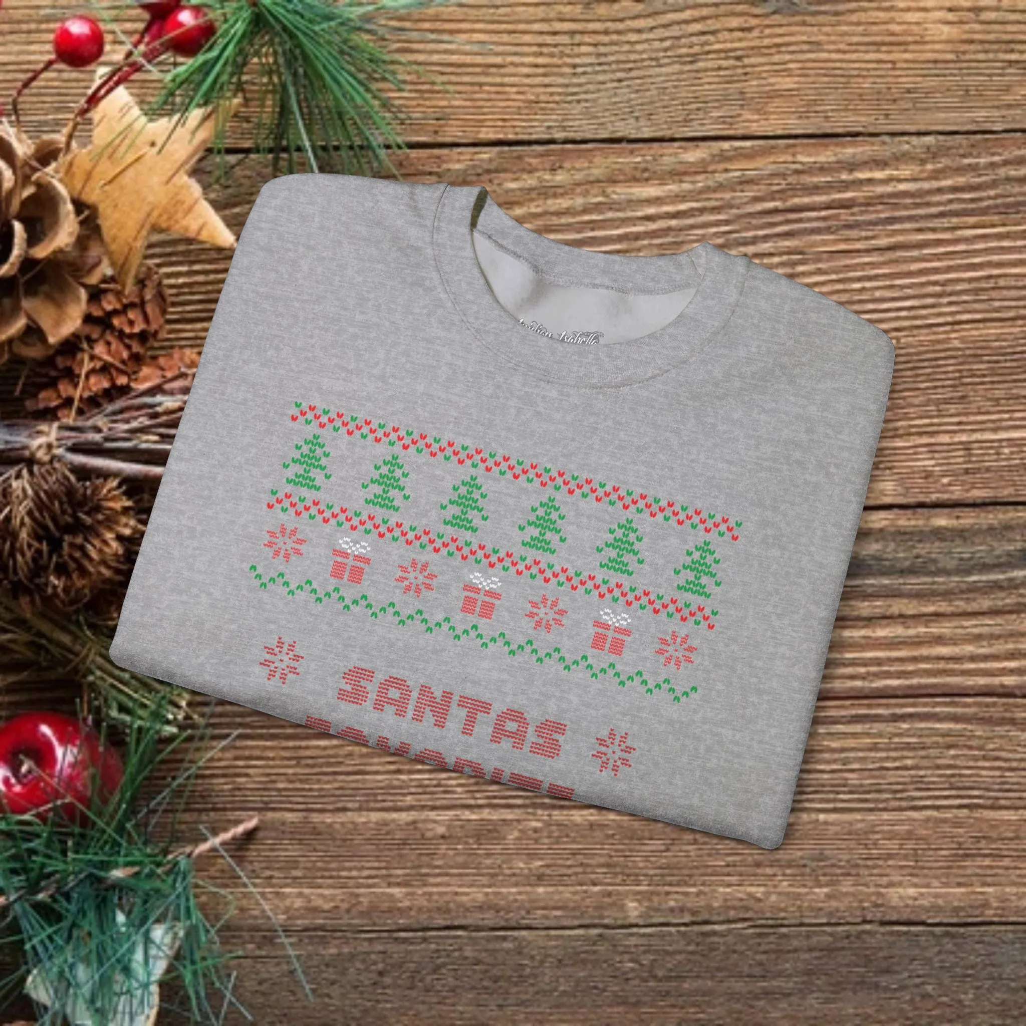 Unisex Santa's Favorite Ho Typography Ugly Christmas Sweatshirt