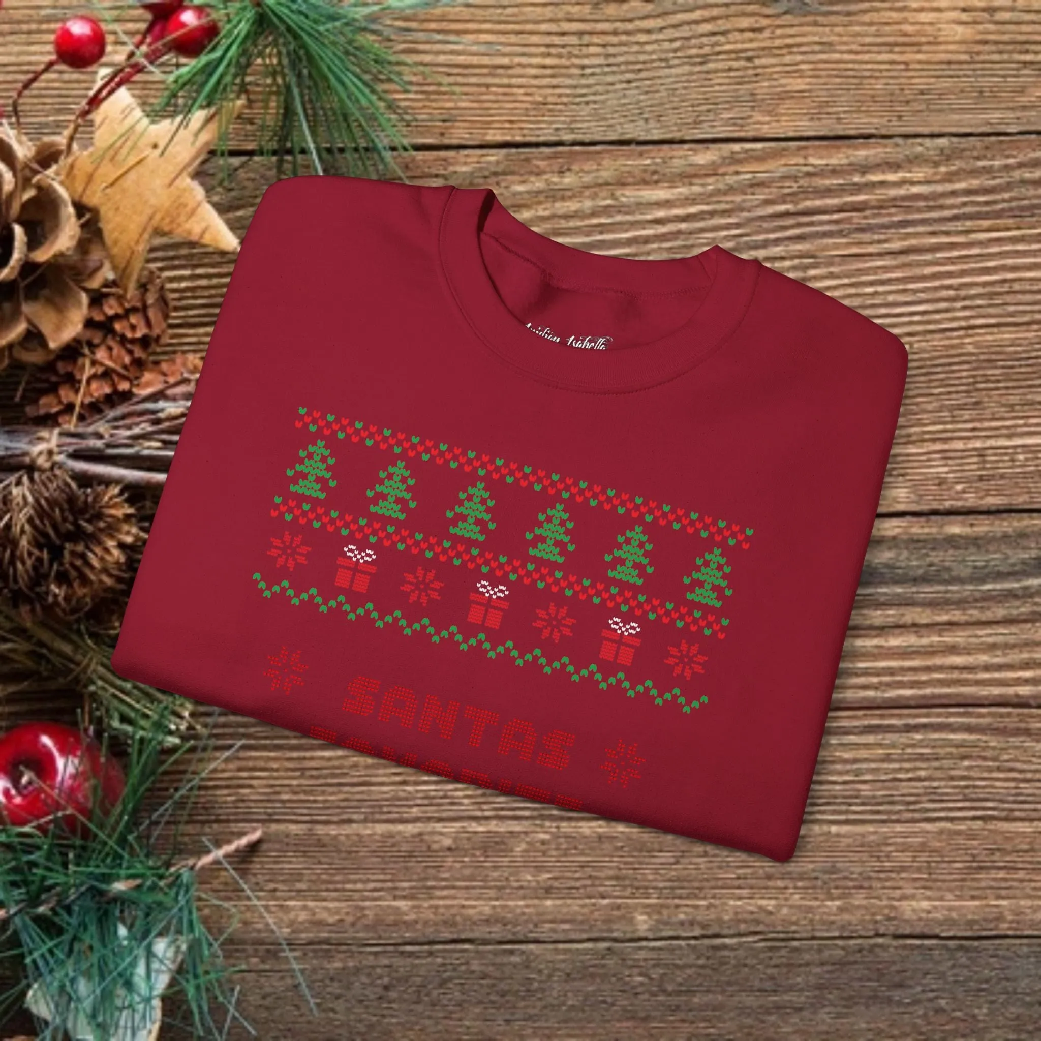 Unisex Santa's Favorite Ho Typography Ugly Christmas Sweatshirt