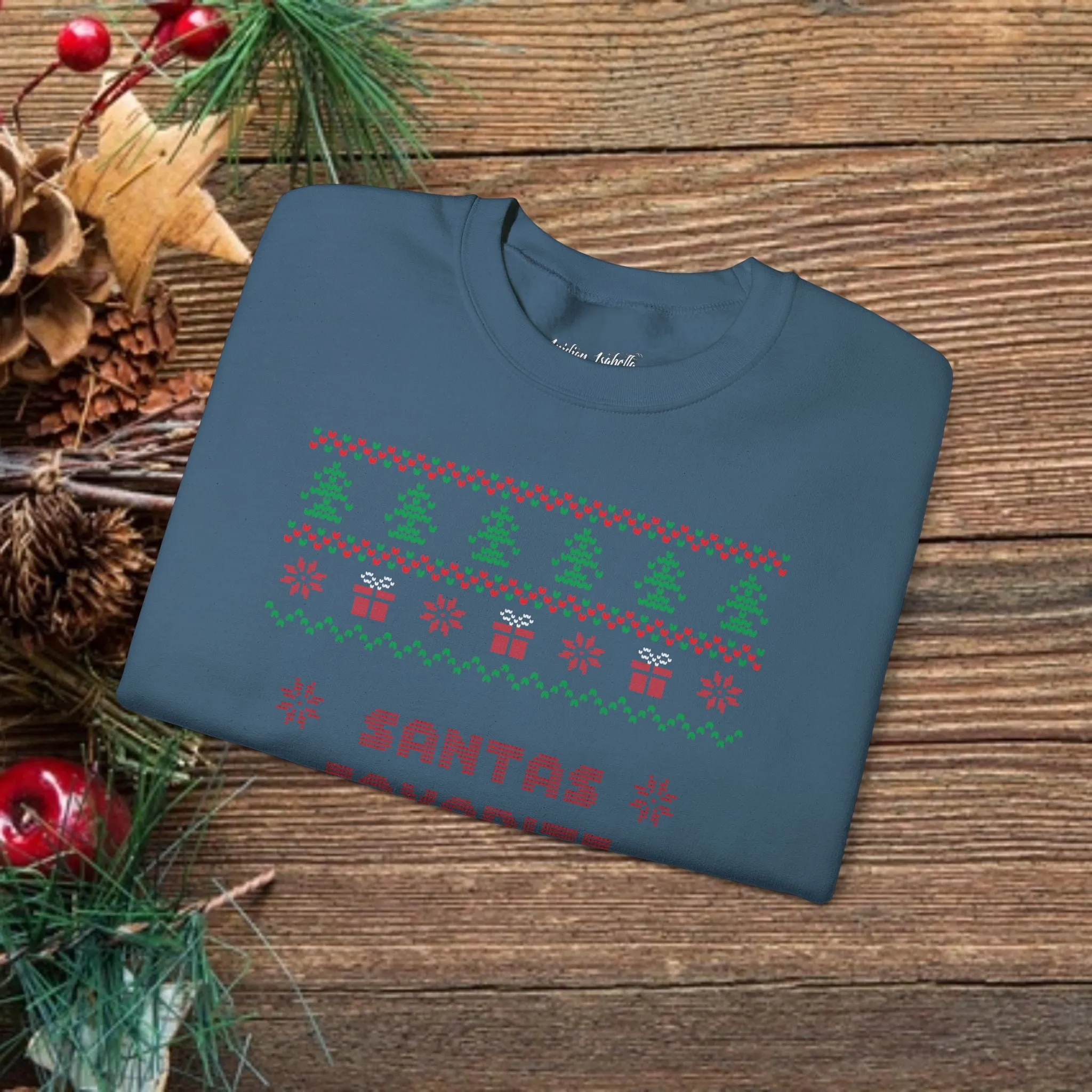 Unisex Santa's Favorite Ho Typography Ugly Christmas Sweatshirt
