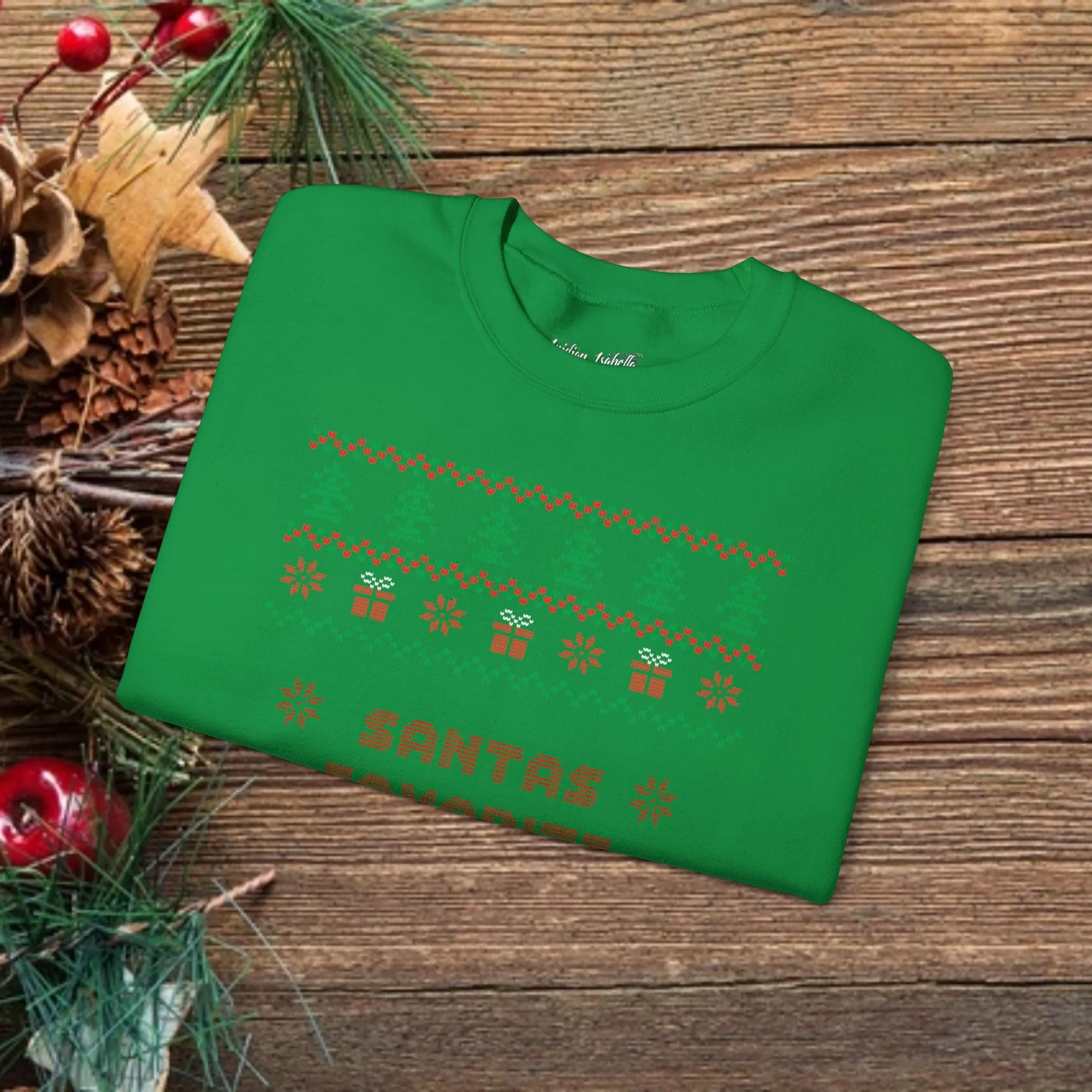 Unisex Santa's Favorite Ho Typography Ugly Christmas Sweatshirt