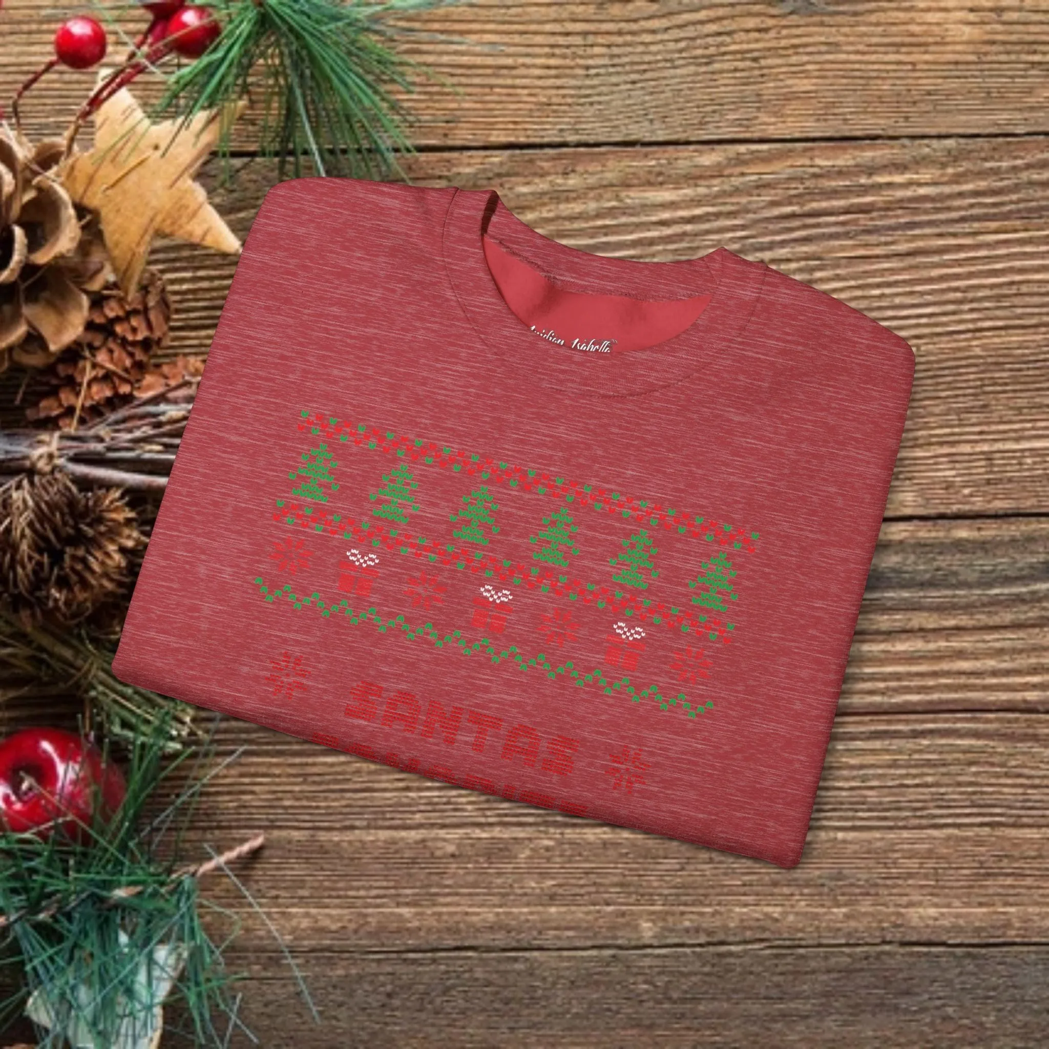 Unisex Santa's Favorite Ho Typography Ugly Christmas Sweatshirt