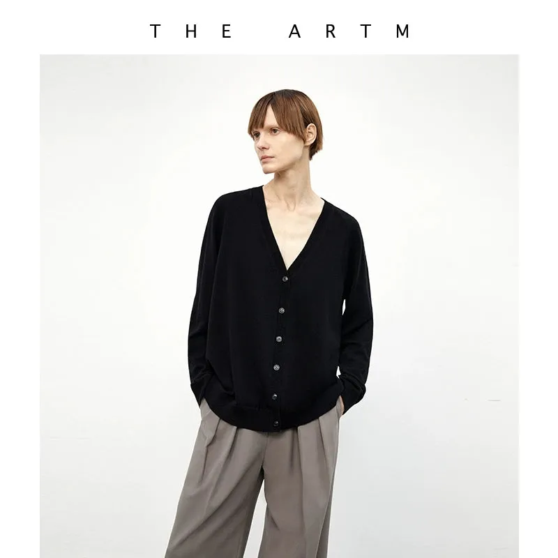 V-Neck Wool Cardigan