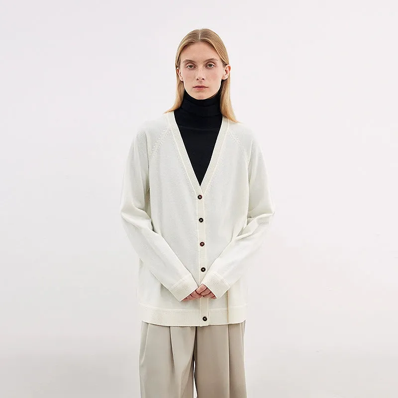 V-Neck Wool Cardigan