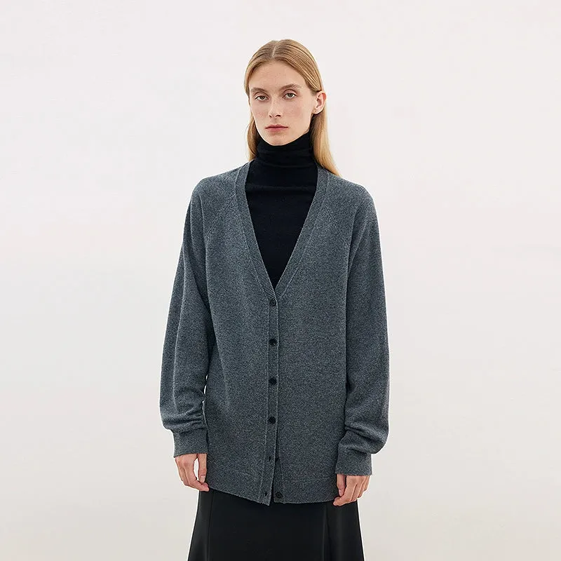 V-Neck Wool Cardigan