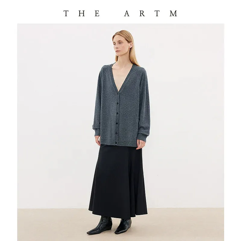 V-Neck Wool Cardigan