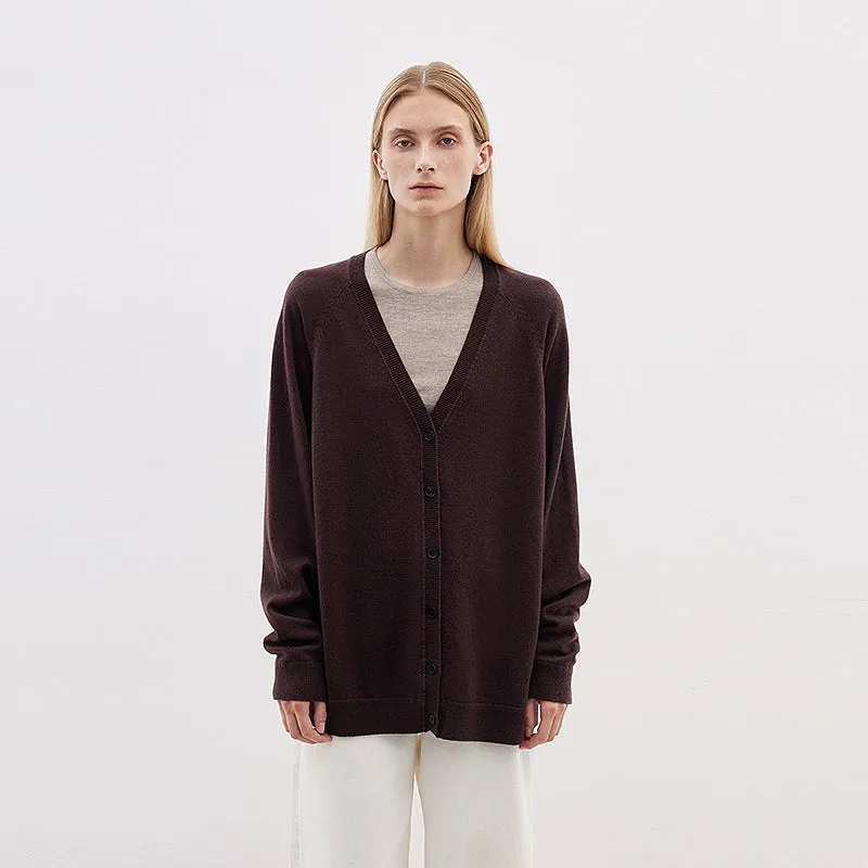 V-Neck Wool Cardigan